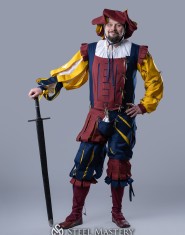 Medieval costume of landsknecht, XVI century