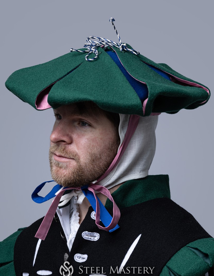 Landsknecht flower hat with hand-woven cord  photo made by Steel-mastery.com