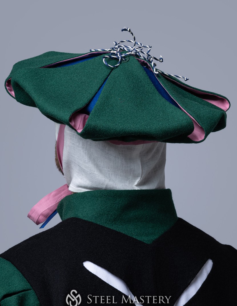 Landsknecht flower hat with hand-woven cord  photo made by Steel-mastery.com