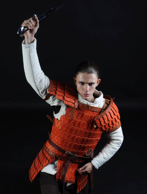 Leather lamellar armor