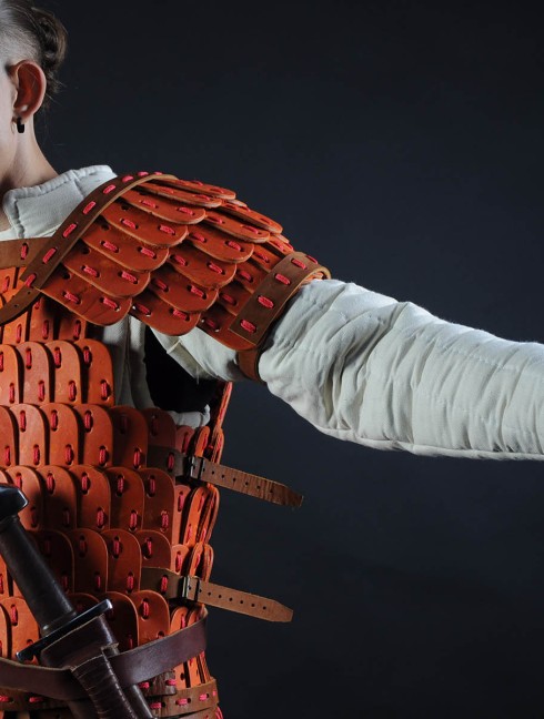 Leather lamellar armor