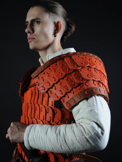 Leather lamellar armor