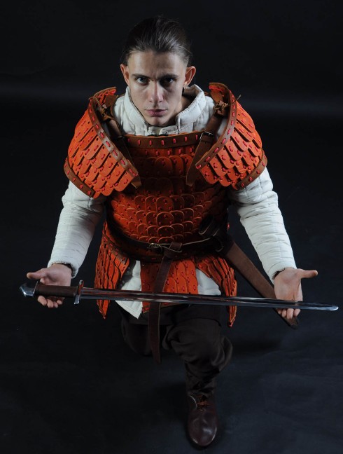 Leather lamellar armor