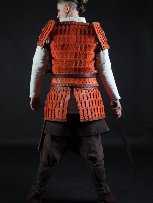 Leather lamellar armor