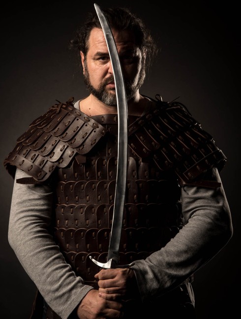 Leather lamellar armor