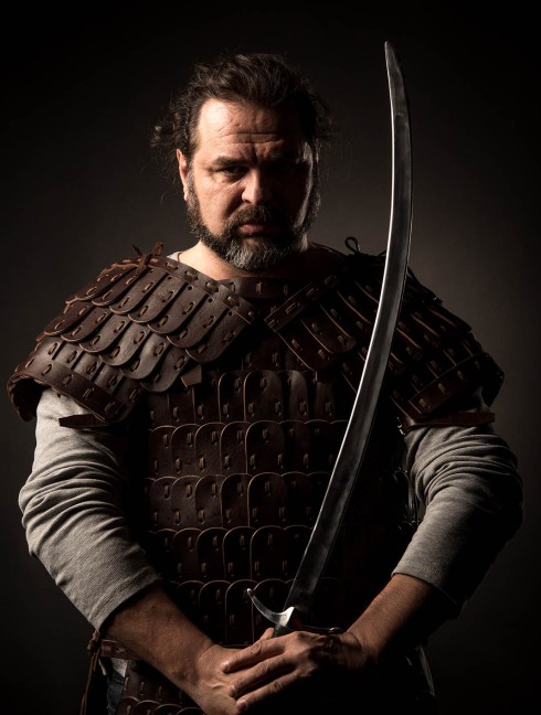 Leather lamellar armor