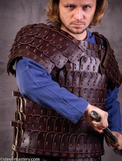 Leather lamellar armor