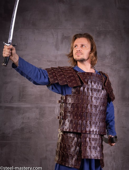 Leather lamellar armor