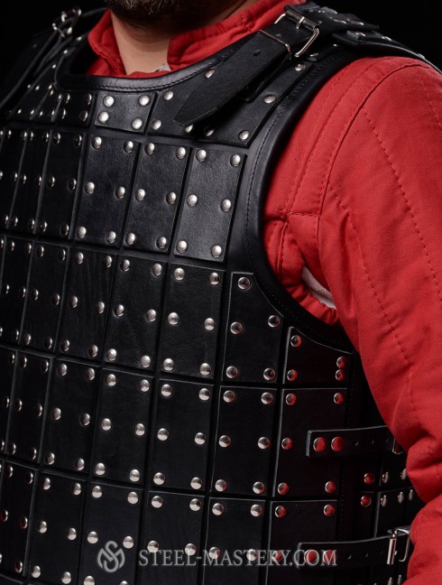 Medieval armour of leather plates