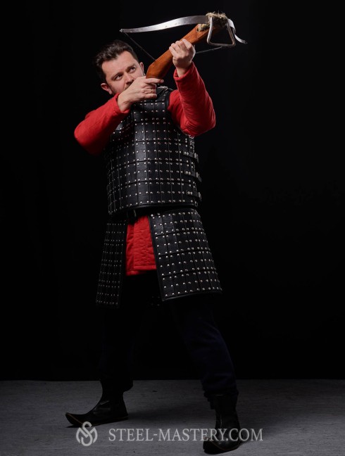 Medieval armour of leather plates