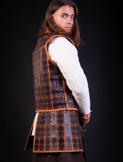 Medieval armour of leather plates