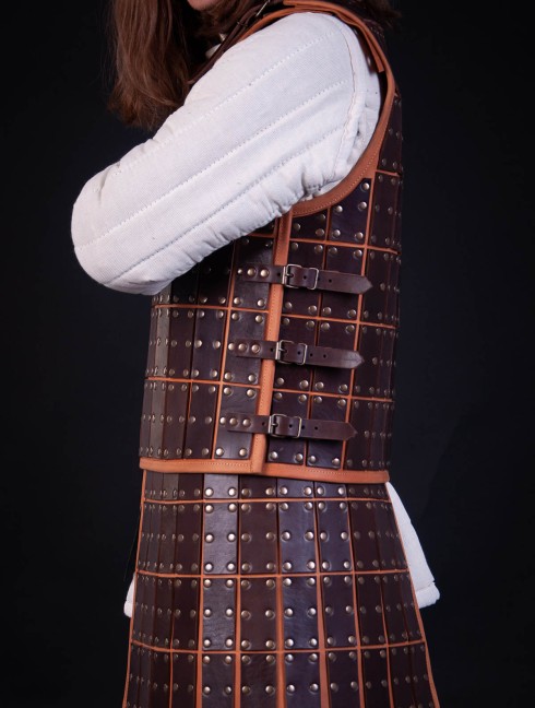 Medieval armour of leather plates
