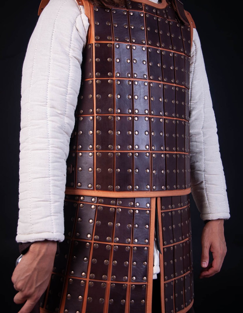 Medieval armour of leather plates photo made by Steel-mastery.com