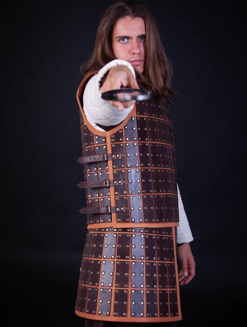 Medieval armour of leather plates