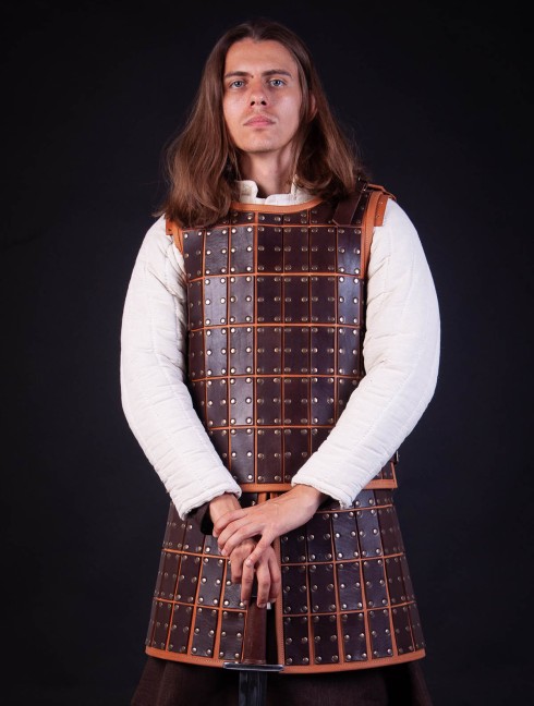 Medieval armour of leather plates
