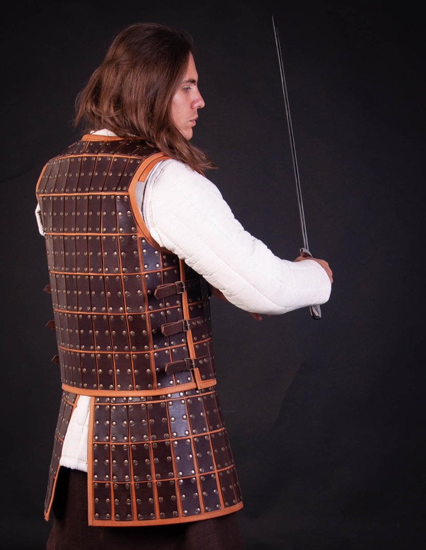 Medieval armour of leather plates photo made by Steel-mastery.com