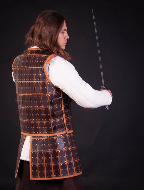 Medieval armour of leather plates