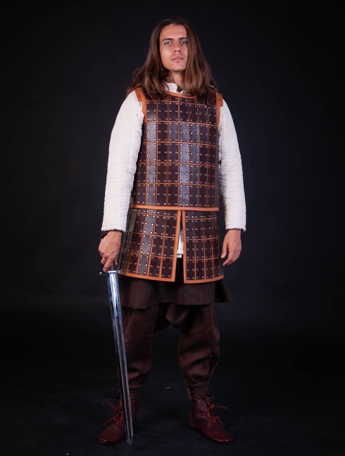 Medieval armour of leather plates