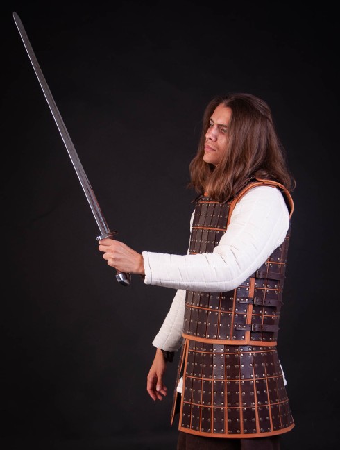 Medieval armour of leather plates