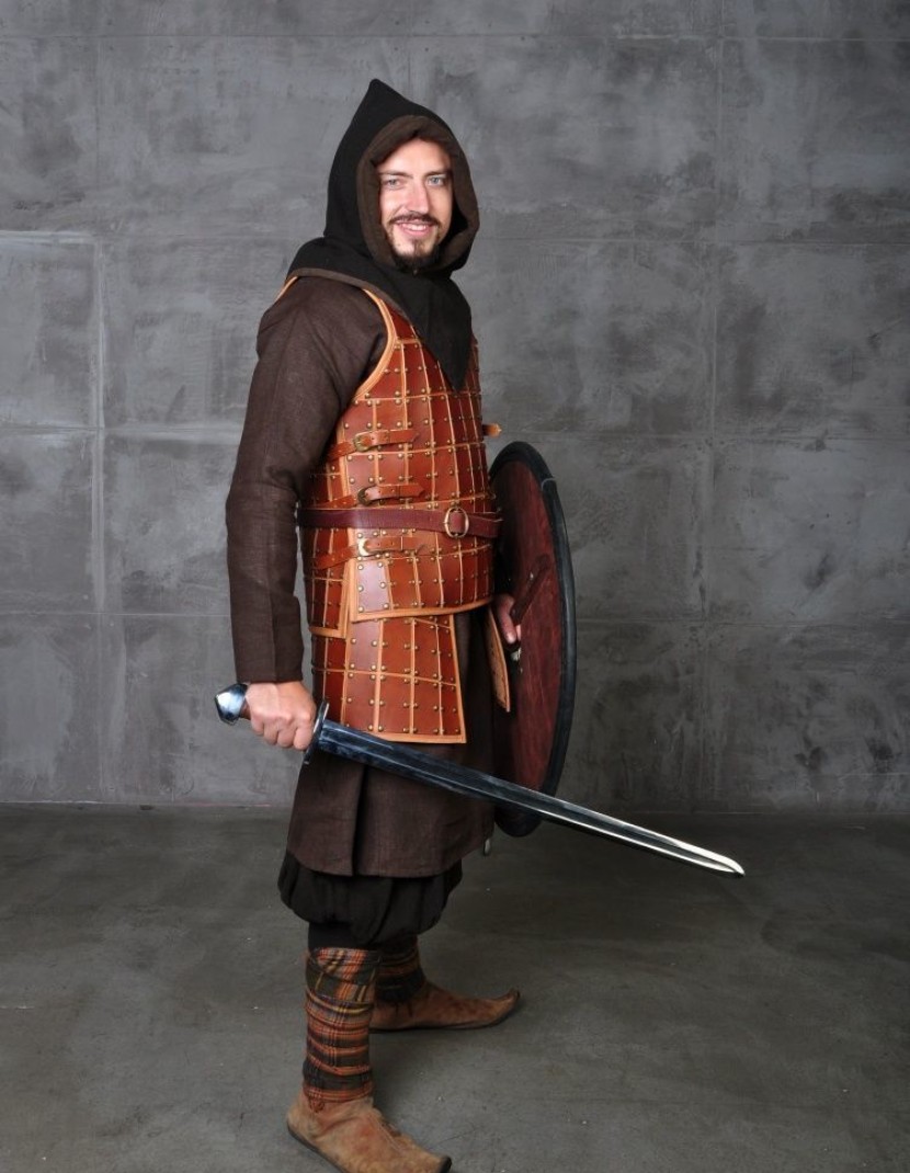 Medieval armour of leather plates photo made by Steel-mastery.com