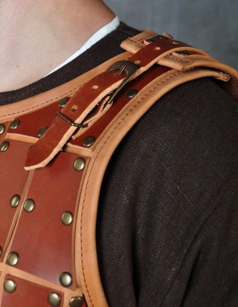 Medieval armour of leather plates photo made by Steel-mastery.com