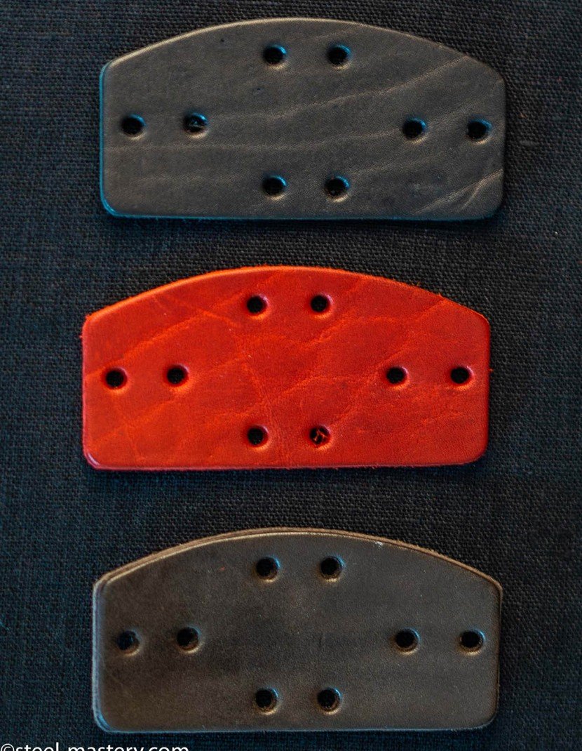 Leather lamellar plates, D-shaped (100 plates in set)  photo made by Steel-mastery.com