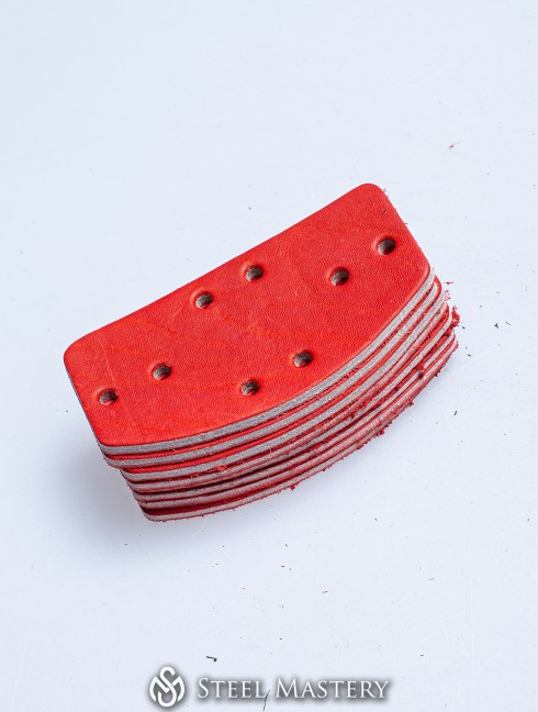 Leather lamellar plates set  D shape 
