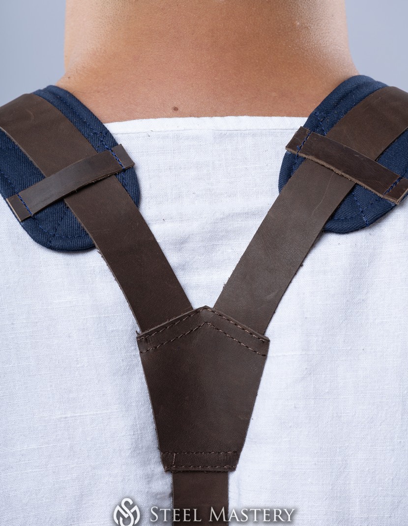 Belt for chausses with leather suspenders photo made by Steel-mastery.com