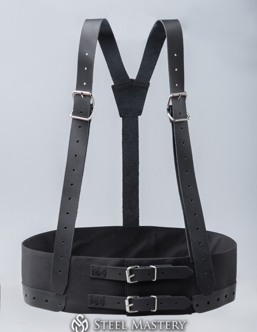 Belt for chausses with leather suspenders photo made by Steel-mastery.com