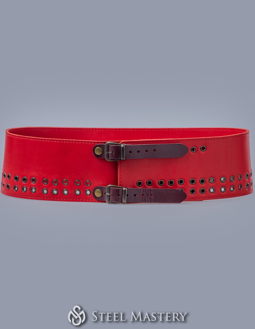  Leather belt with metal eyelets photo made by Steel-mastery.com