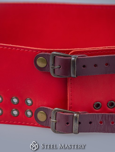  Leather belt with metal eyelets