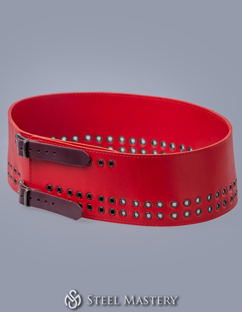  Leather belt with metal eyelets photo made by Steel-mastery.com