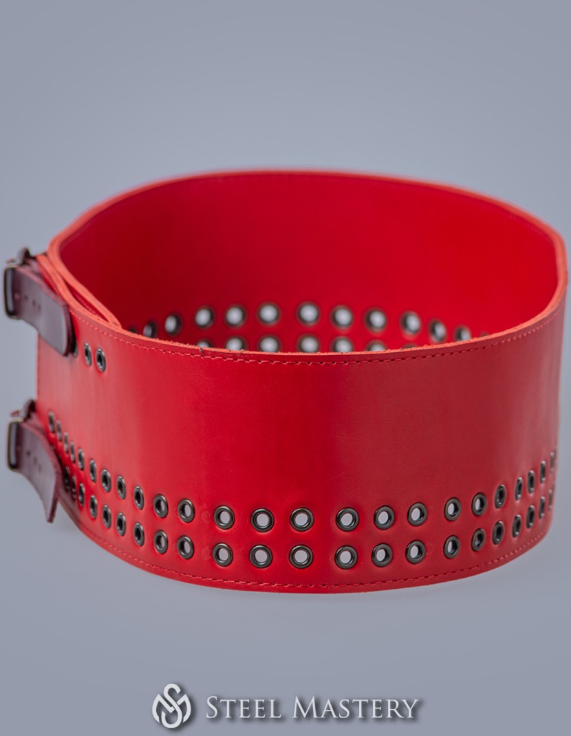  Leather belt with metal eyelets photo made by Steel-mastery.com