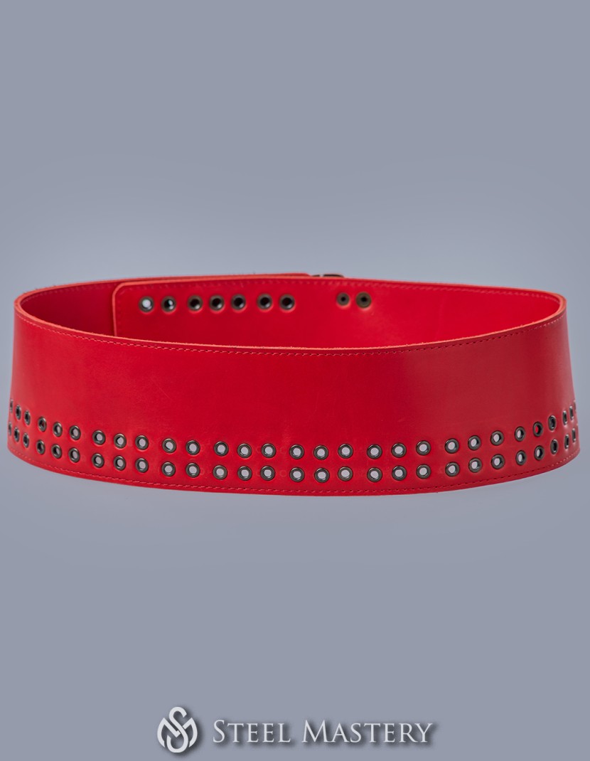  Leather belt with metal eyelets photo made by Steel-mastery.com