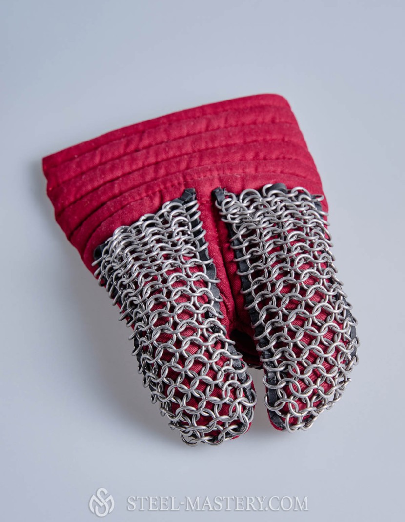 Padded gauntlets with chain mail protection photo made by Steel-mastery.com