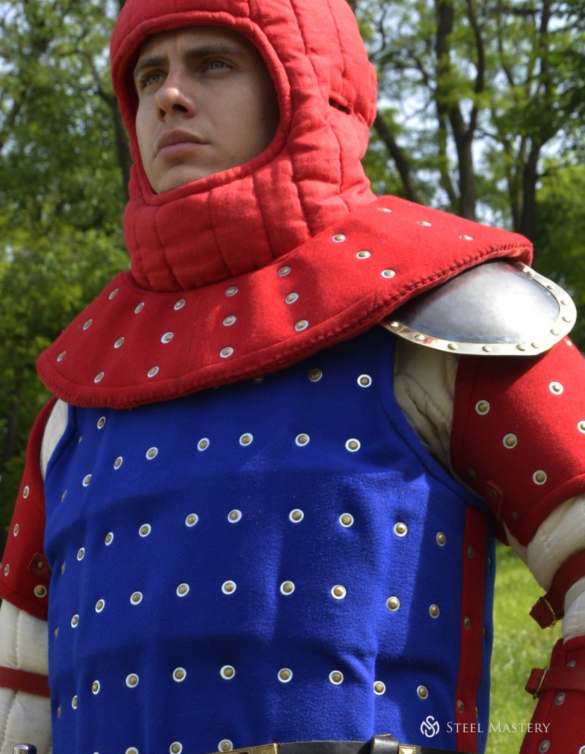 Brigandine Padded Medieval liner with pelerine  photo made by Steel-mastery.com