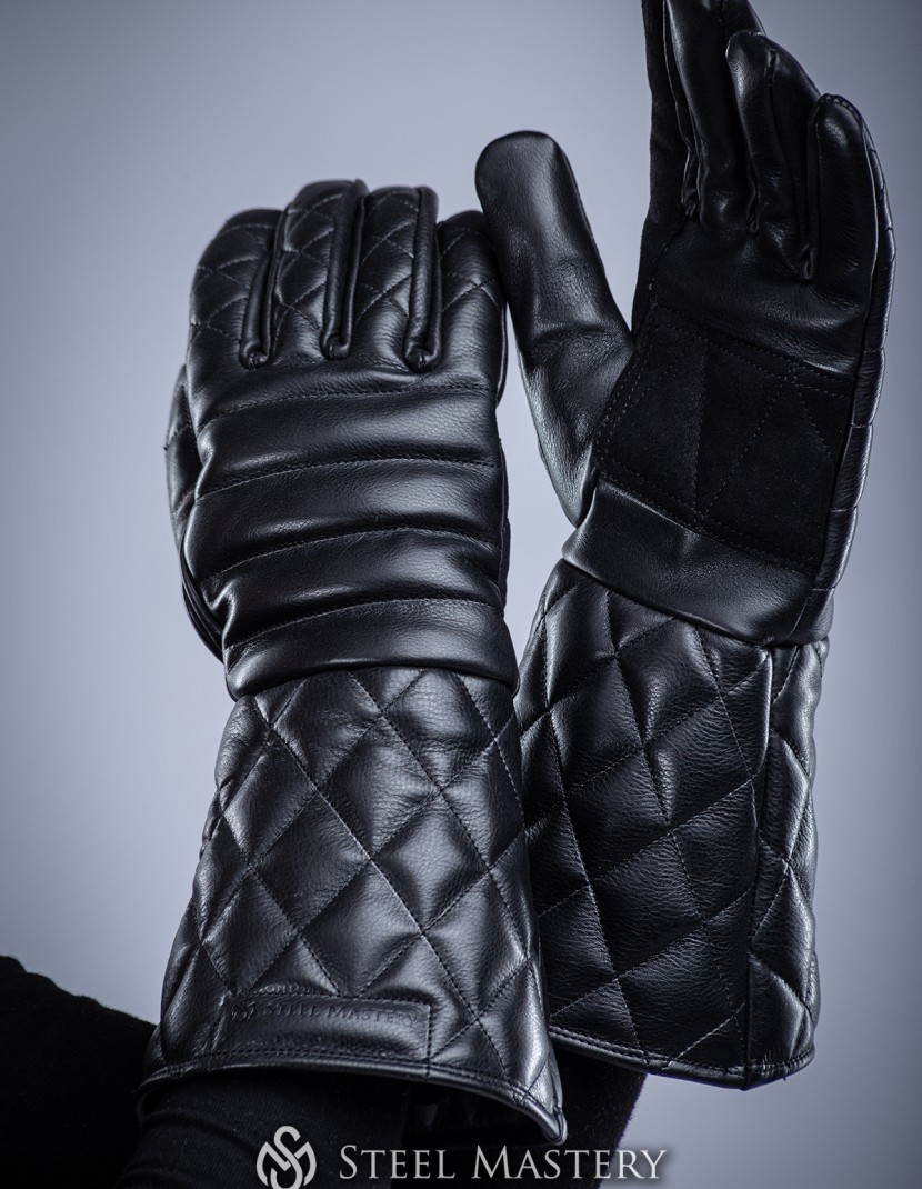 "MIDNIGHT" leather gloves  photo made by Steel-mastery.com