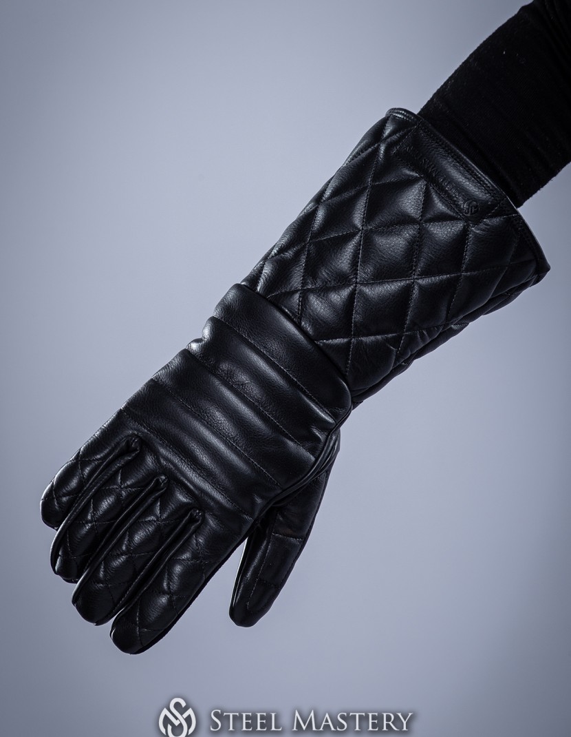"MIDNIGHT" leather gloves  photo made by Steel-mastery.com
