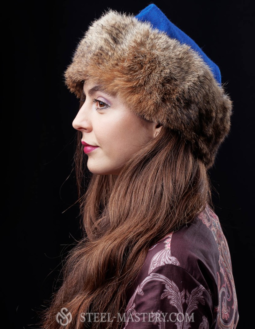 Viking hat with embroidery photo made by Steel-mastery.com