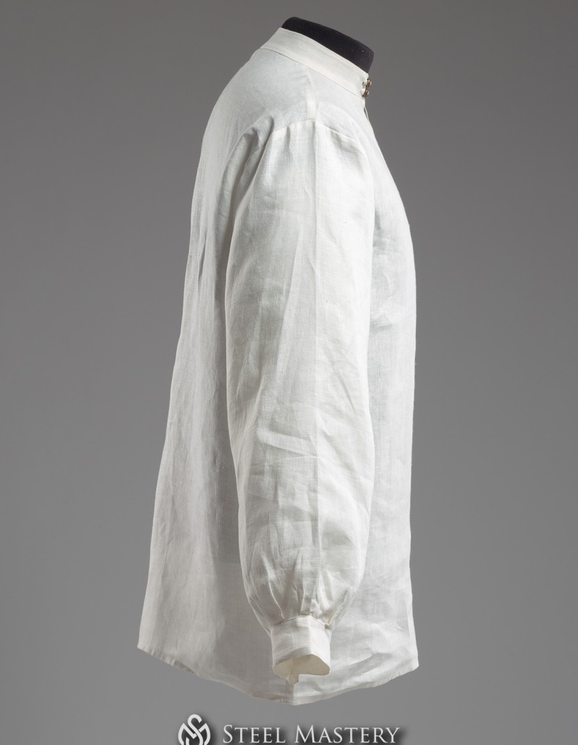 Linen shirt with bishop sleeves photo made by Steel-mastery.com