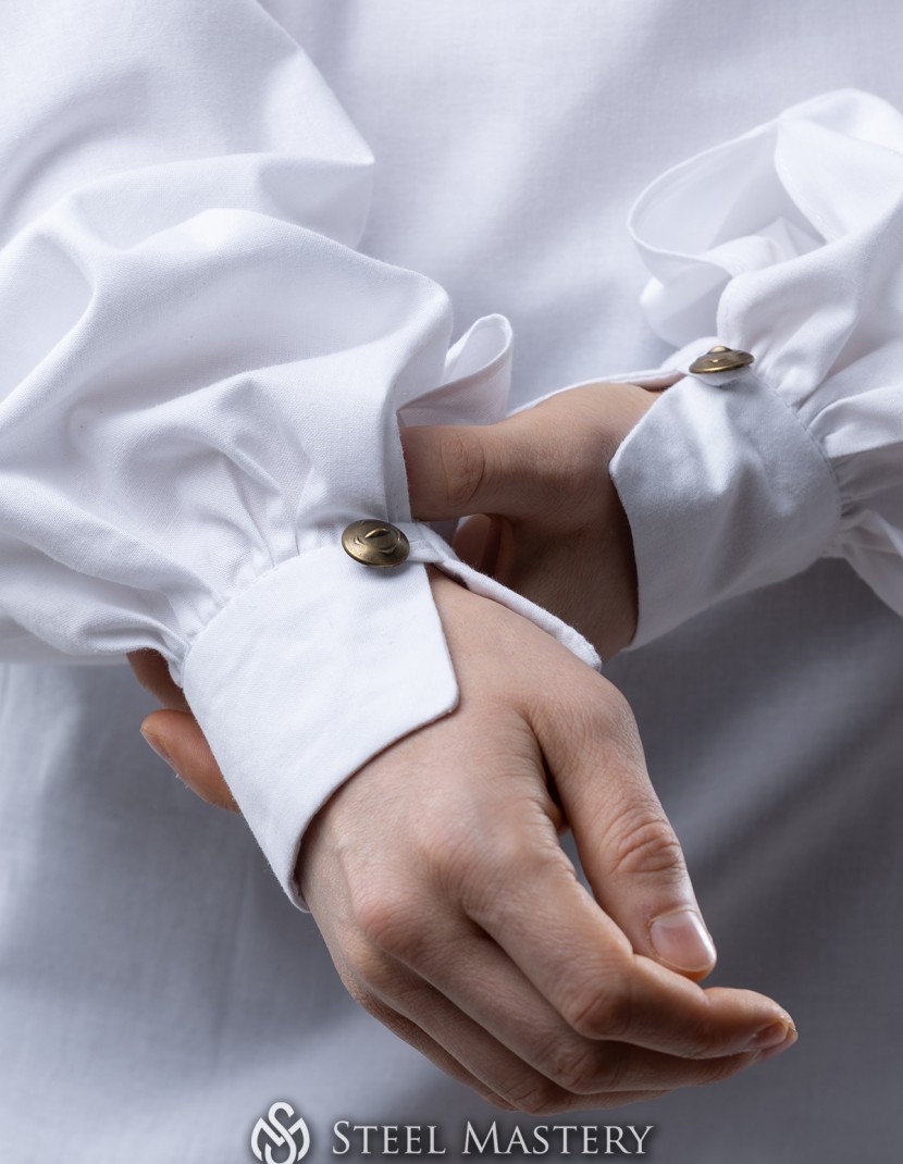 Linen shirt with bishop sleeves photo made by Steel-mastery.com