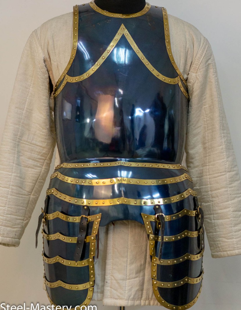 Medieval English blued breastplate, XVI century photo made by Steel-mastery.com