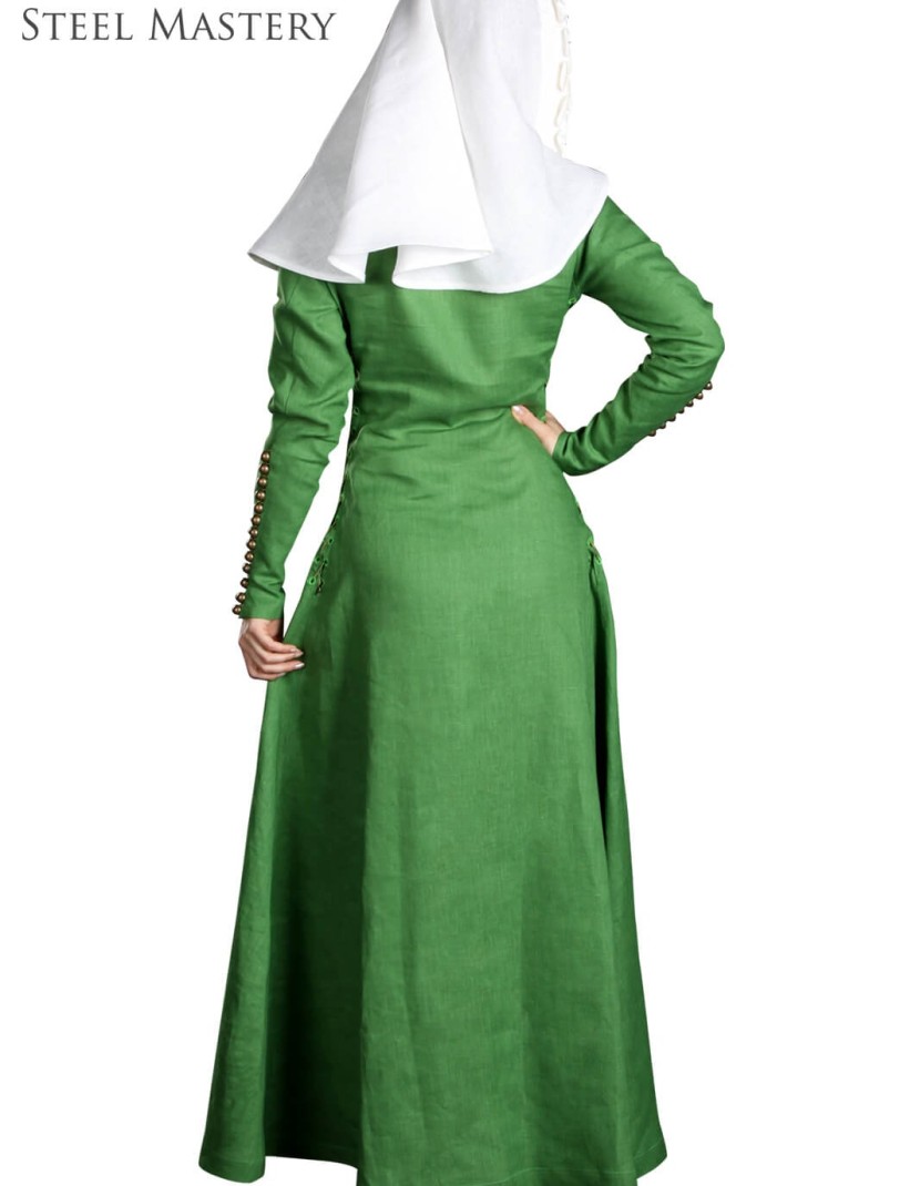 Green linen underdress of the 14th century photo made by Steel-mastery.com