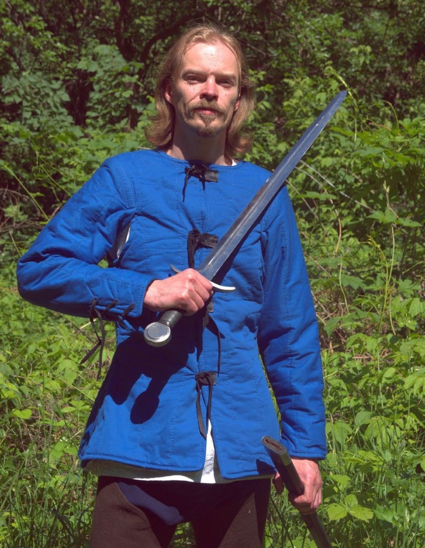 Renaissance period gambeson, blue photo made by Steel-mastery.com