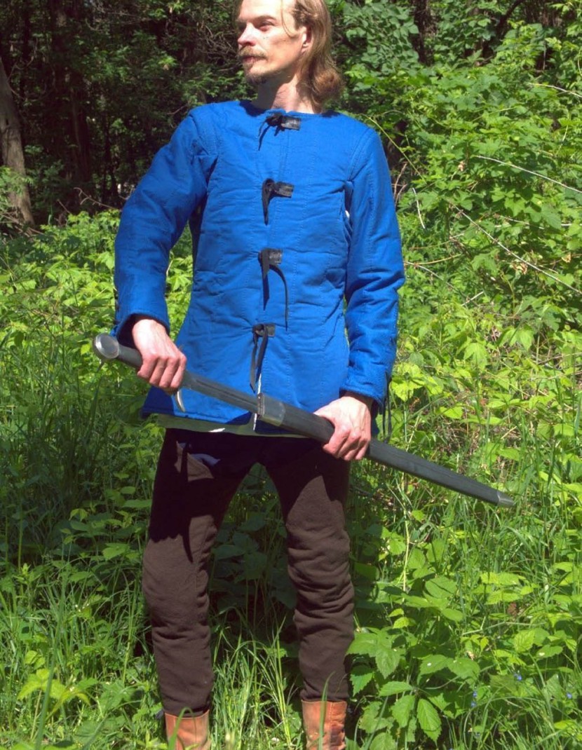 Renaissance period gambeson, blue photo made by Steel-mastery.com