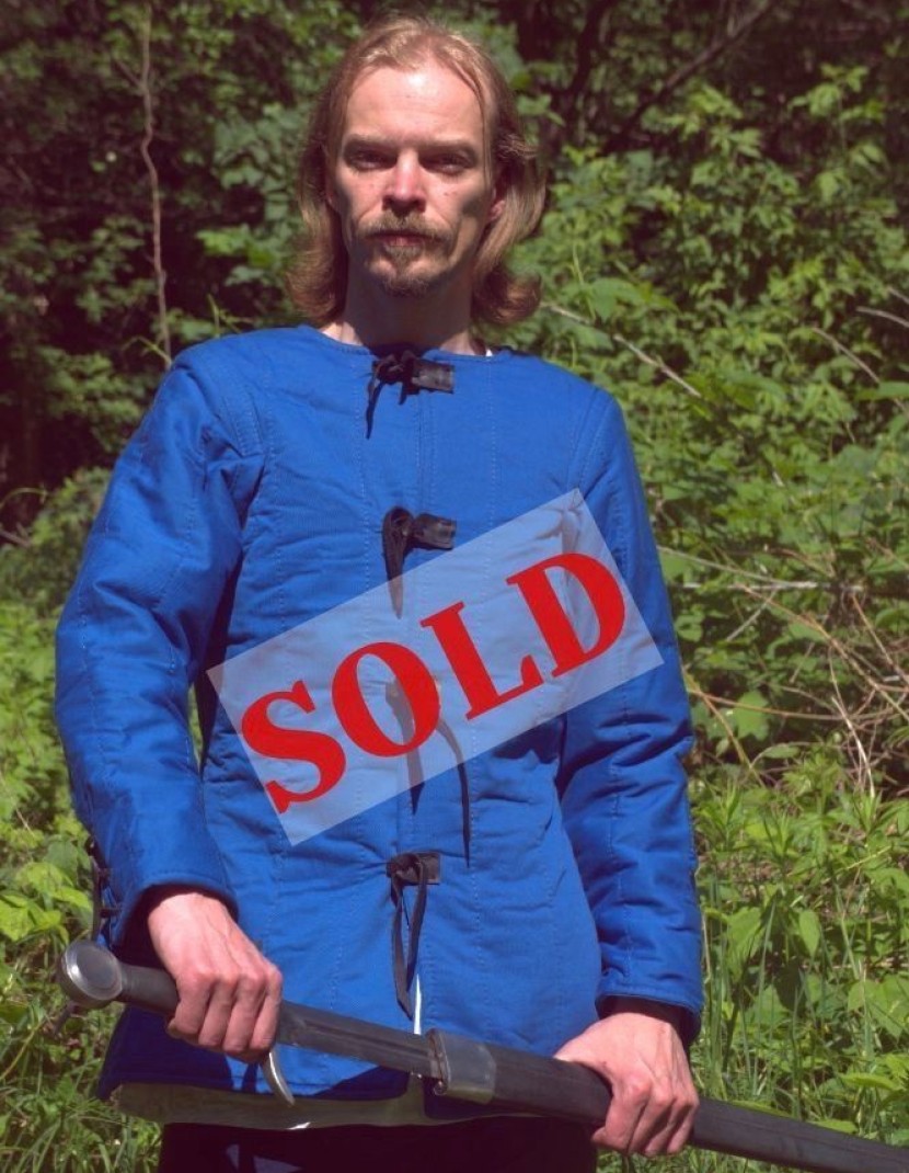 Renaissance period gambeson, blue photo made by Steel-mastery.com