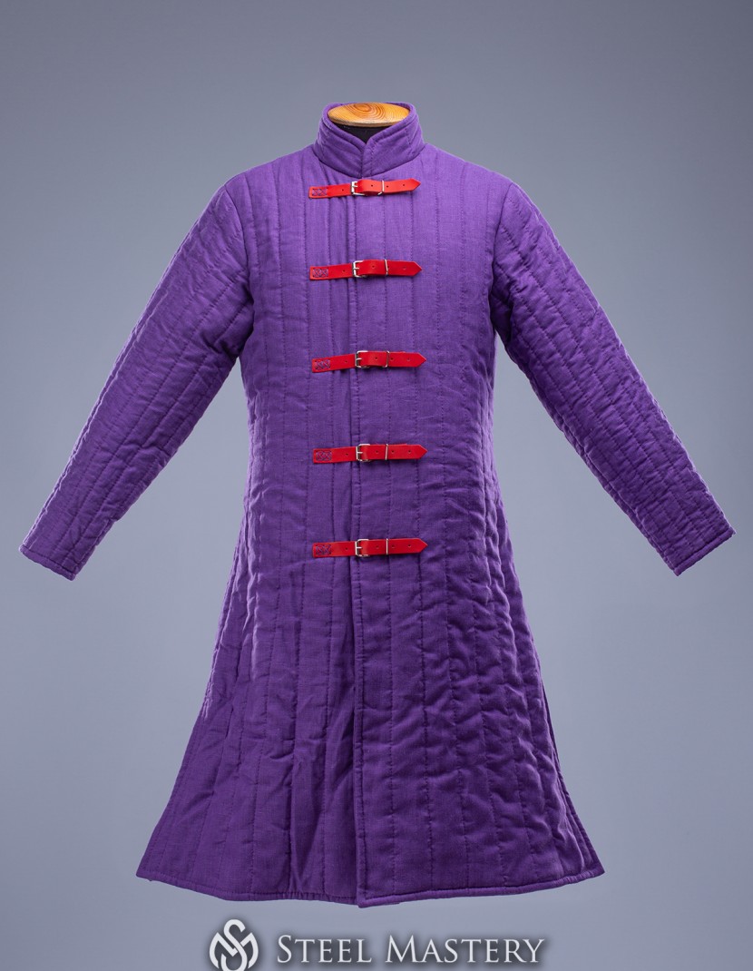 Purple linen long gambeson  photo made by Steel-mastery.com