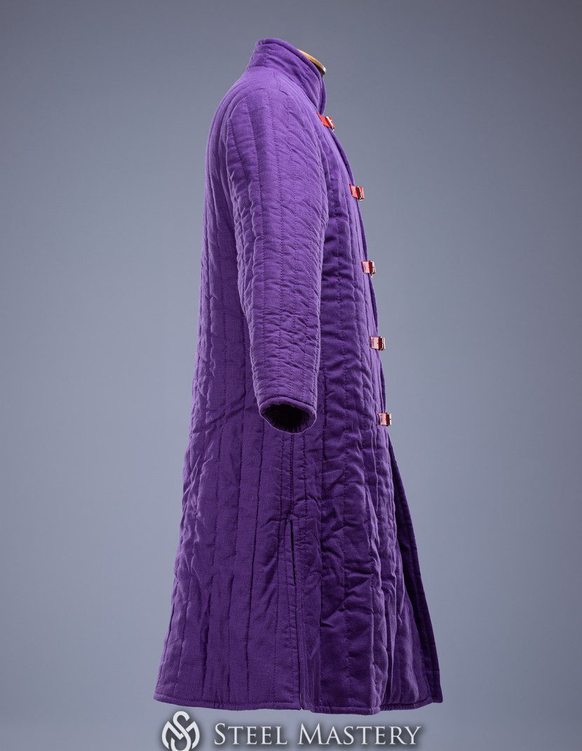 Purple linen long gambeson  photo made by Steel-mastery.com