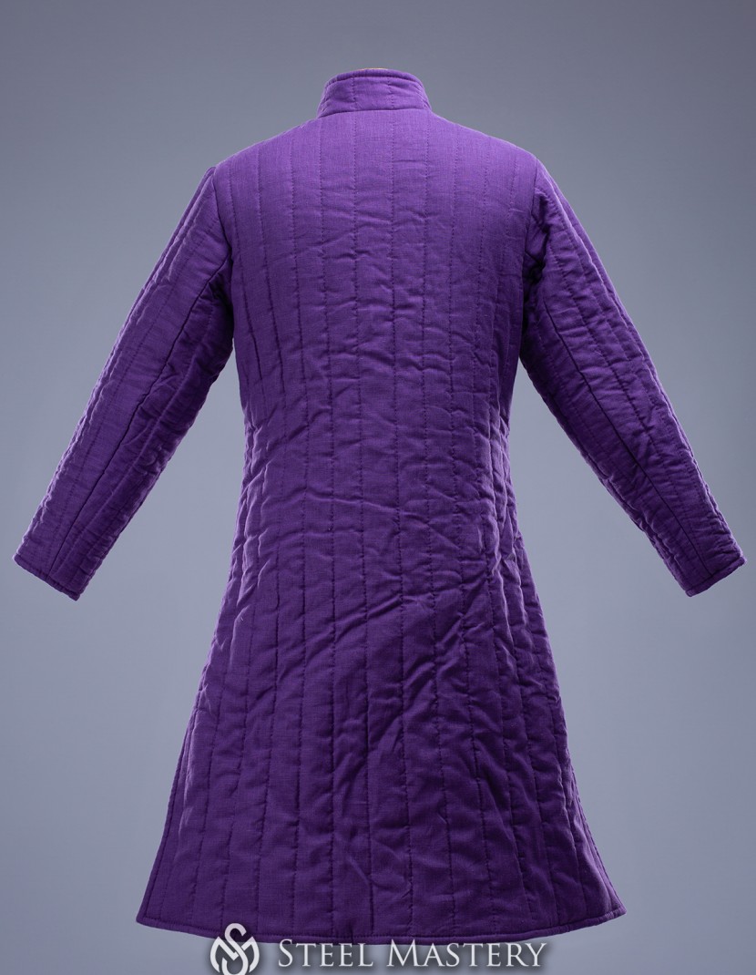 Purple linen long gambeson  photo made by Steel-mastery.com