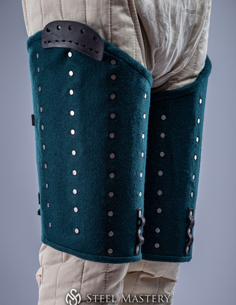 DARK GREEN WOOLEN THIGH PROTECTION XL SIZE IN STOCK  photo made by Steel-mastery.com